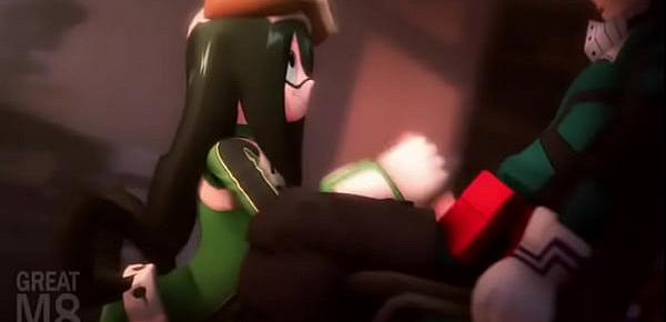  My Hero Academy Tsuyu Asui having sex with Izuku Midoriya [SFM With Sound]